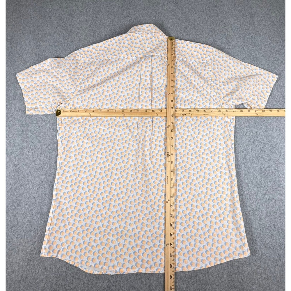 PETER MILLAR Mens L Umbrella Throwing Shade Shirt Button Short Sleeve - Picture 4 of 5